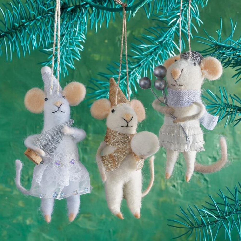 New Merry Mice Ornaments Set of 3 Sundance Catalog